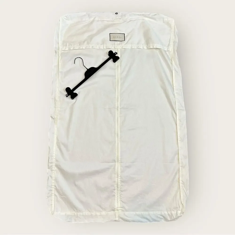 Gucci | Garment Bag & Pant Hanger | Off-White/Black | Bag: 44x27 inch